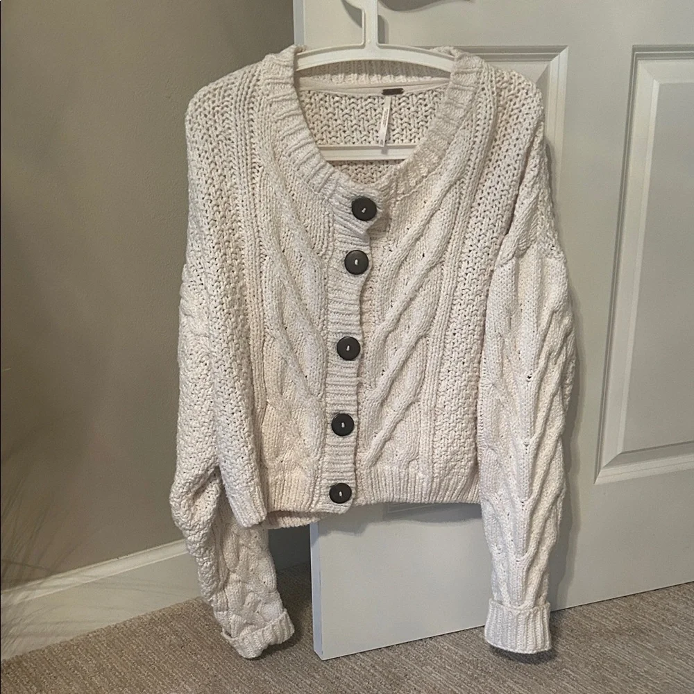 Free People Bonfire Cardi in Cream XL - Picture 2 of 5